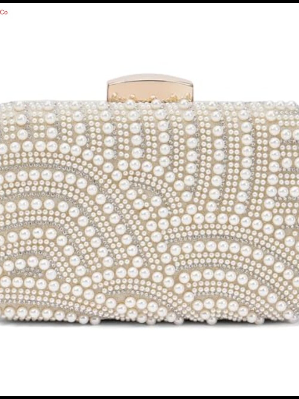 Pearl Crystal Clutch Purse Evening Bag Detachable Chain Crossbody Women